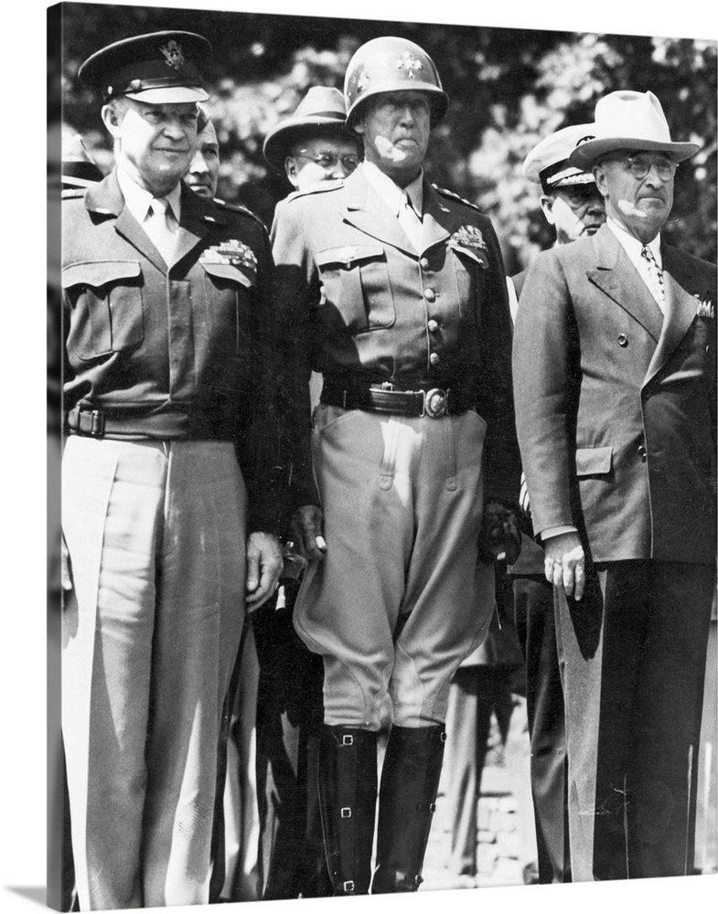 Truman rp 8x10 photo Eisenhower Patton 