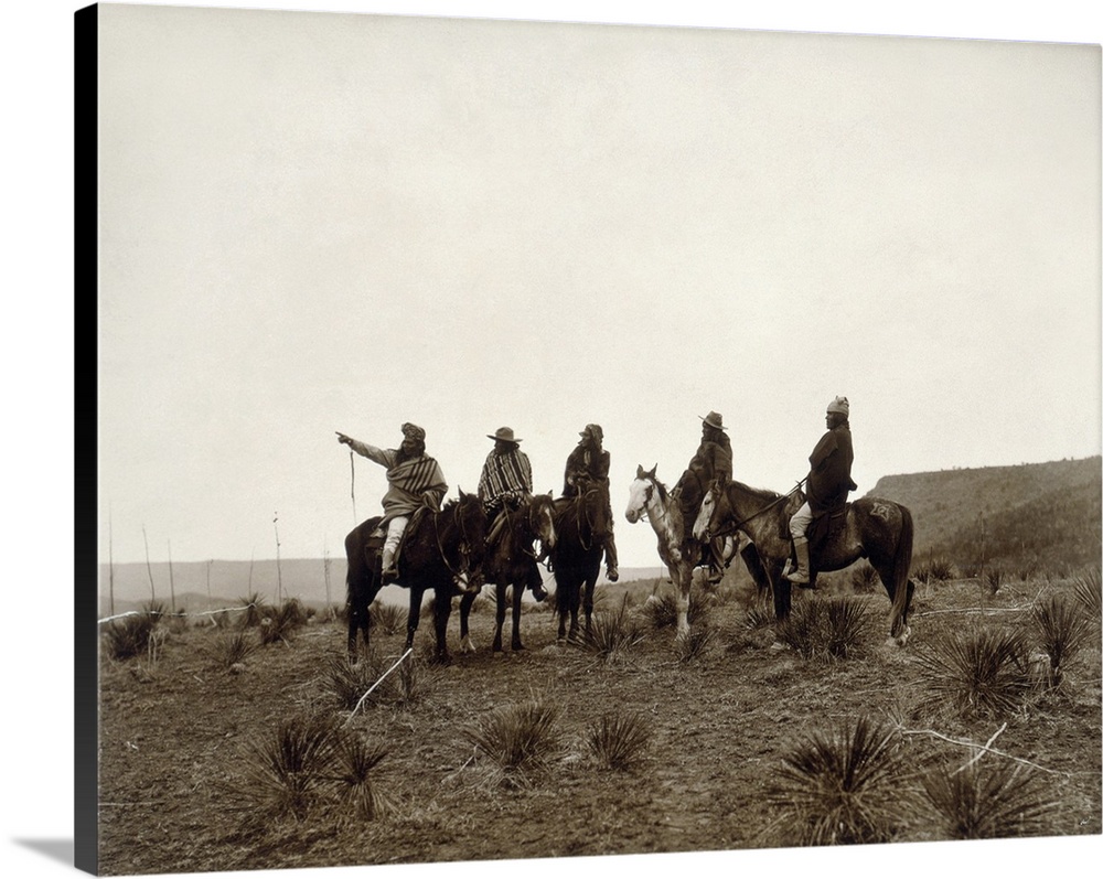 Apache Men, c1903. 'The Lost Trail.' A Group Of Apache Men On Horseback. Photograph By Edward S. Curtis, c1903.