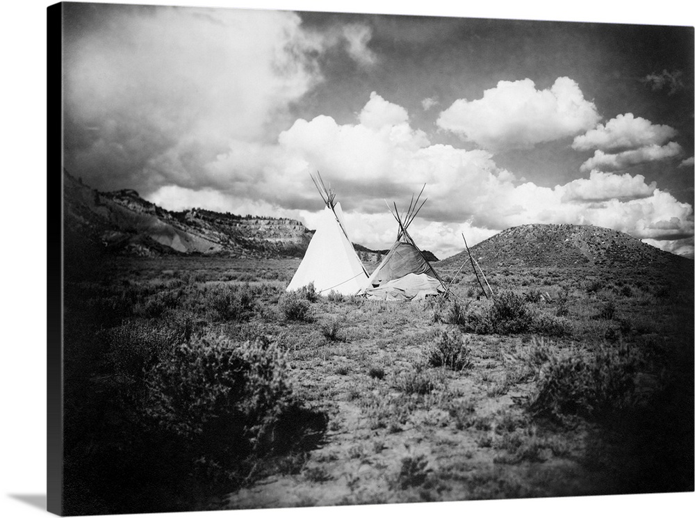Apache Tepees, C1909. Two Apache Tepees In Arizona. Photograph, C1909.