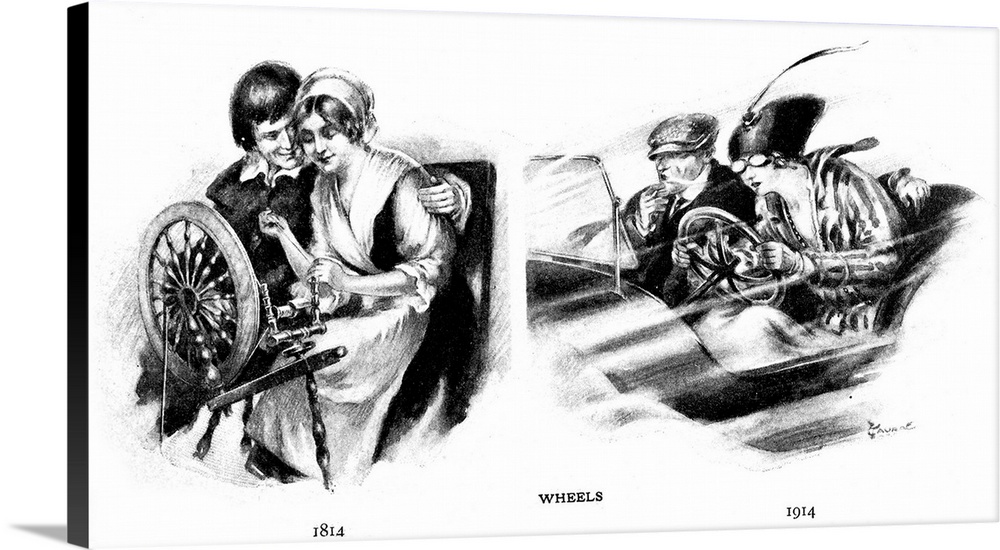 'Wheels.' American magazine cartoon, 1914.