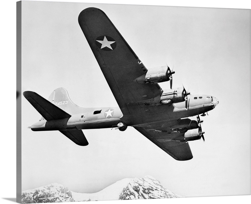 A World War II Boeing B17 'Flying Fortress' bomber aircraft.