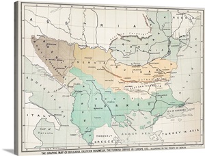 Balkan Map, 1885 Wall Art, Canvas Prints, Framed Prints, Wall Peels