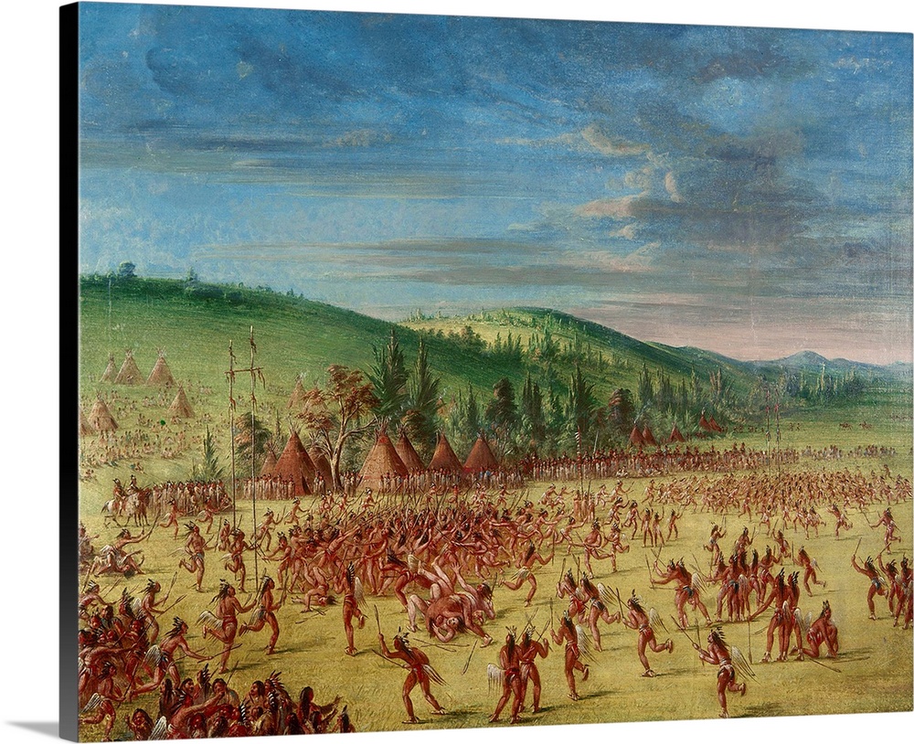 Native Americans, Ball Game, 1840s. 'Ball Play Of the Choctaw.' Oil On Canvas By George Catlin, C1846-50.