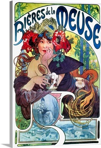 Beer Ad By Mucha, C.1897 image thumbnail