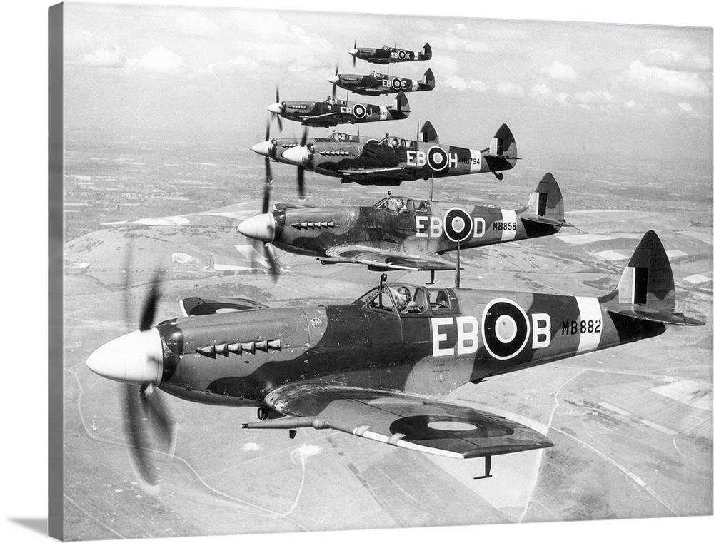 A formation of Spitfires (Mark XII), c1944.