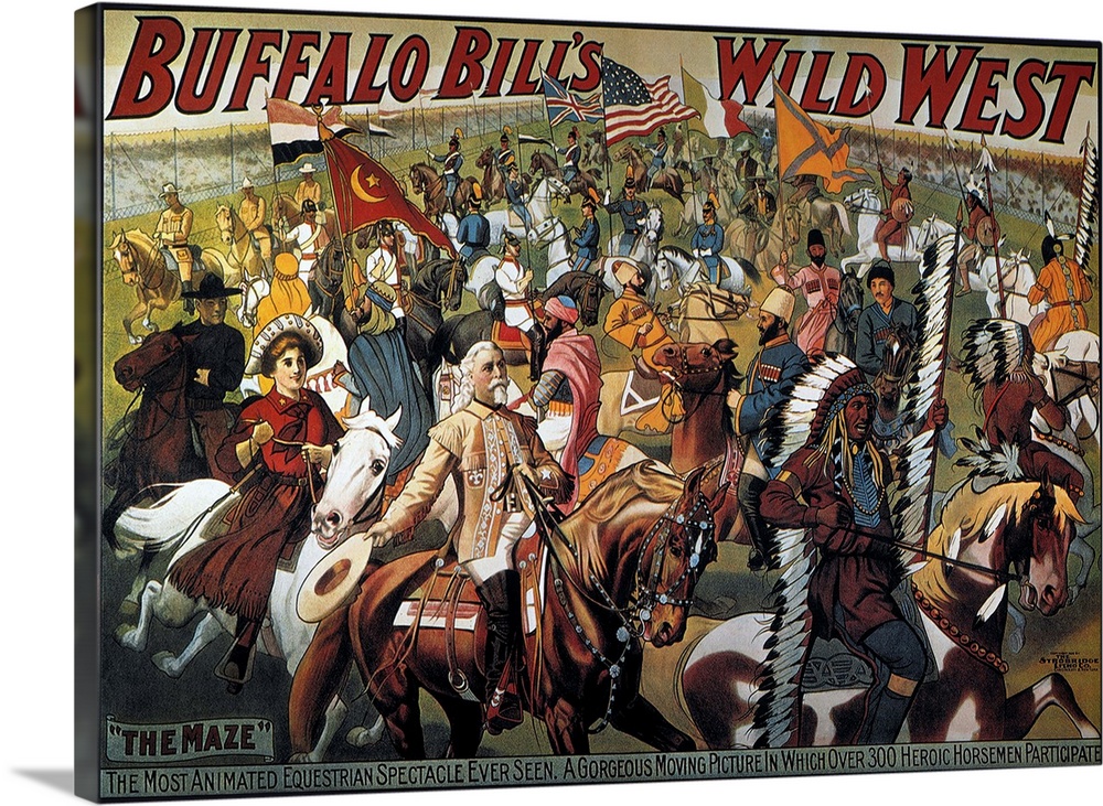 Buffalo Bill's Wild West Show lithograph poster.