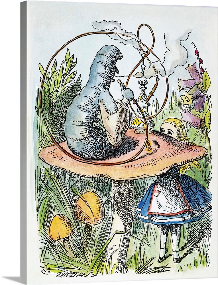 Alice's eyes immediately met those of a large blue caterpillar': after the design by Sir John Tenniel for the first editio...