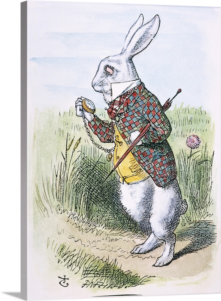 Carroll White Rabbit 1865, Alice's Adventures in Wonderland Wall Art