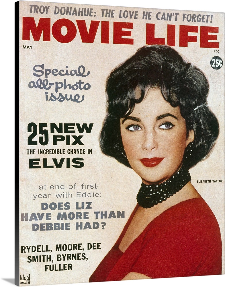 Cover of the May 1960 issue of 'Movie Life' magazine, featuring actress Elizabeth Taylor.