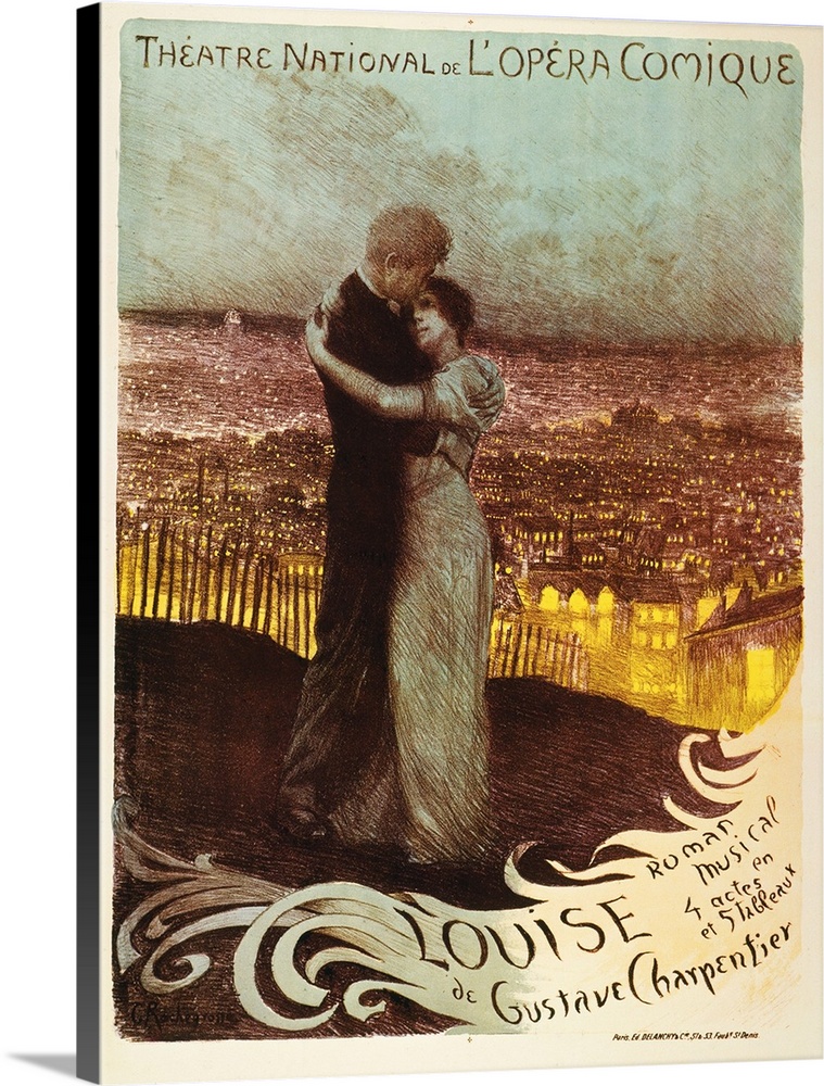 French lithograph poster for Gustave Charpentier's opera, Louise, 1900.