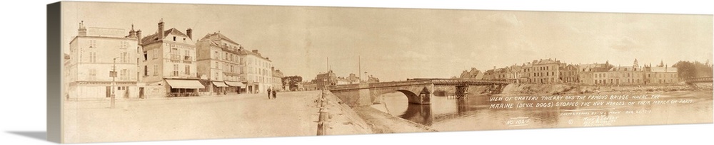 Panoramic photograph of Chateau-Thierry, France, where the French and American troops defeated German forces on 18 July 1918.