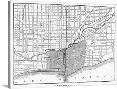 Chicago Fire Map, 1871