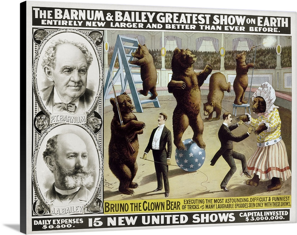American poster, c1890, for Barnum