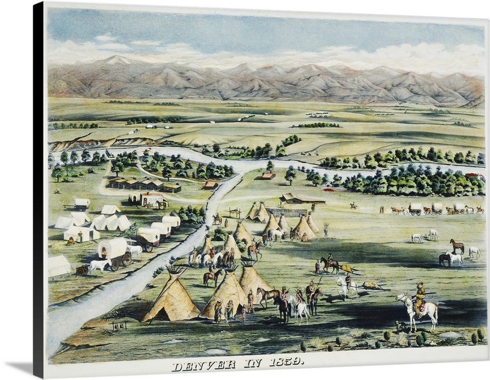 Denver, Colorado, 1859. Denver, Colorado, As It Appeared In 1859, American Lithograph, 19th Century.