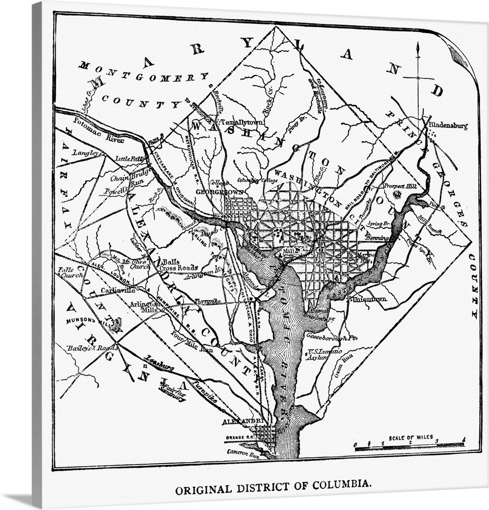District Of Columbia, 1801. Plan Of the District Of Columbia, Including the Cities Of Washington, Georgetown And Alexandri...