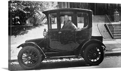 Dwight D. Eisenhower in a Rauch-Lang electric car while in Denver, Colorado, 1938