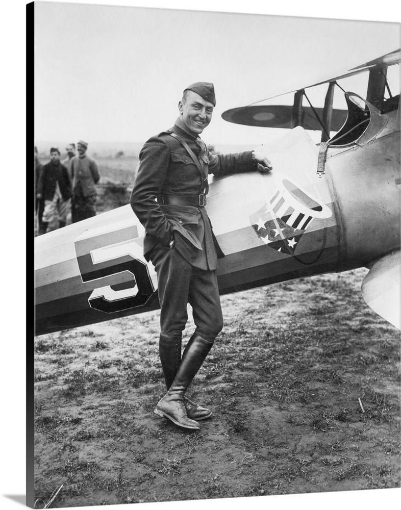 (1890-1973). American aviator. Photographed near Toul, France, in 1918.