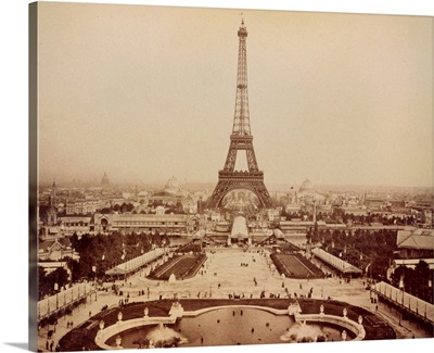 Eiffel Tower during the Universal Exposition of 1889 in Paris, France