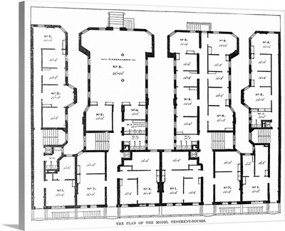 Floor plan of the model tenement houses in New York City, 1888