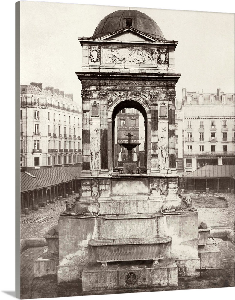 View of the Fontaine des Innocents in Paris, France. Photograph by Charles Marville, c1858.
