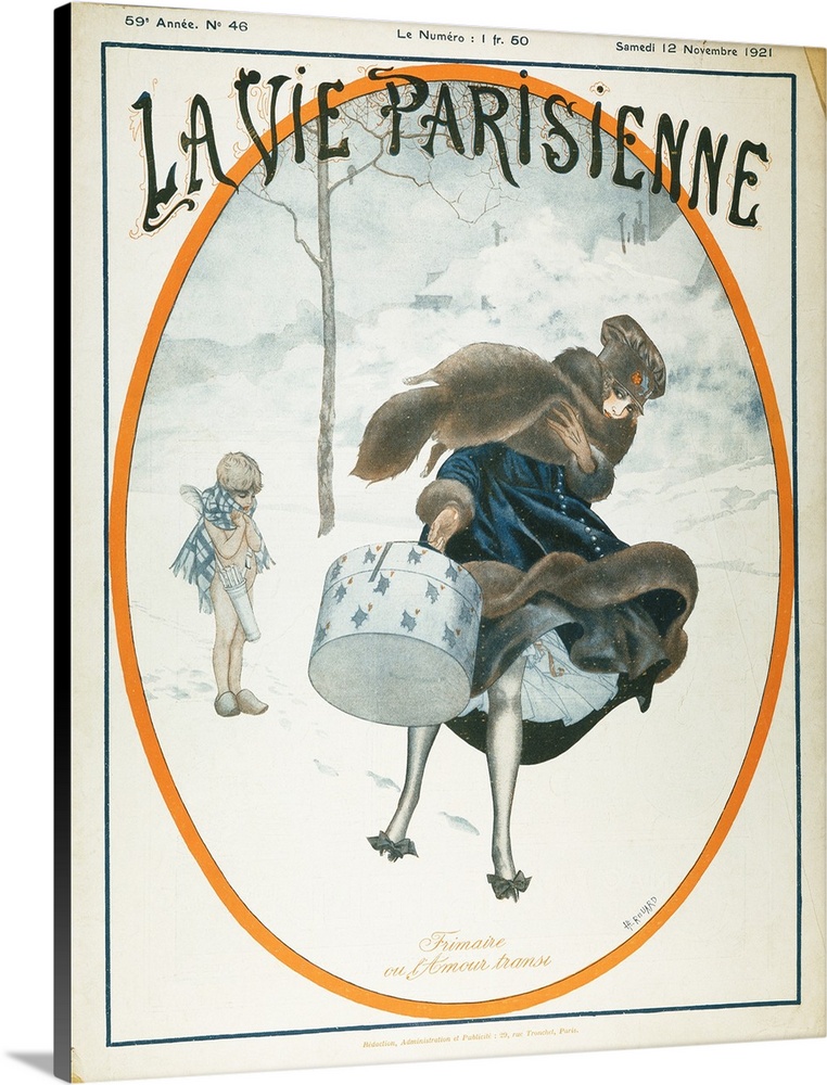 Frimaire or the Chilled Cupid: cover of the French magazine La Vie Parisienne, November 1921.