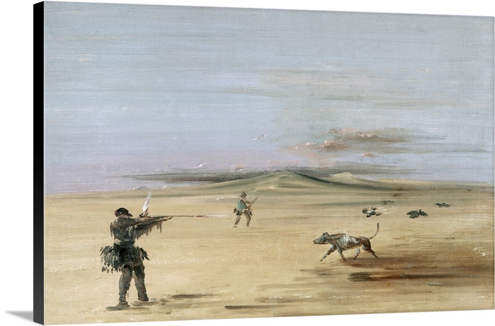 Catlin, Grouse Hunting. Grouse Shooting On the Missouri Prairies. Oil On Canvas, 1837-39, By George Catlin.