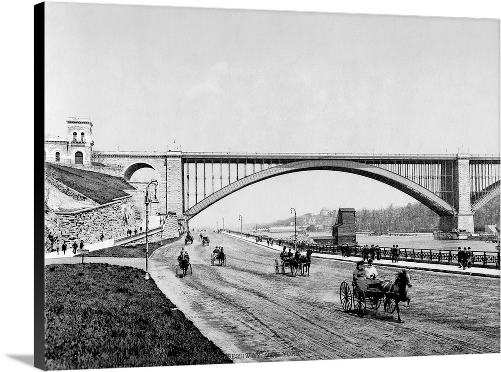 The George Washington Bridge and the Harlem River Speedway, New York. Photographed c1901.