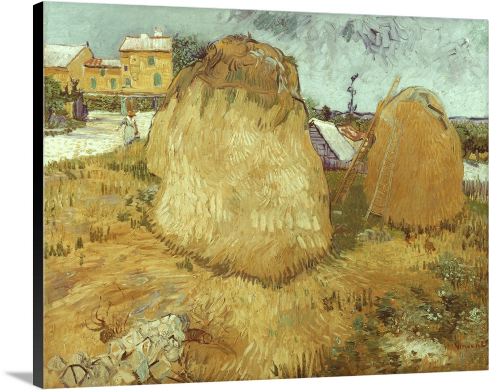 Van Gogh, Haystacks, 1888. Haystacks In Provence. Canvas, June 1888, By Vincent Van Gogh.