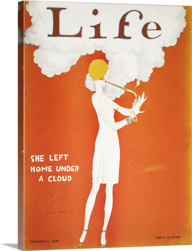 'She Left Home Under a Cloud.' Cover for 'Life,' 1925, by John Held, Jr.