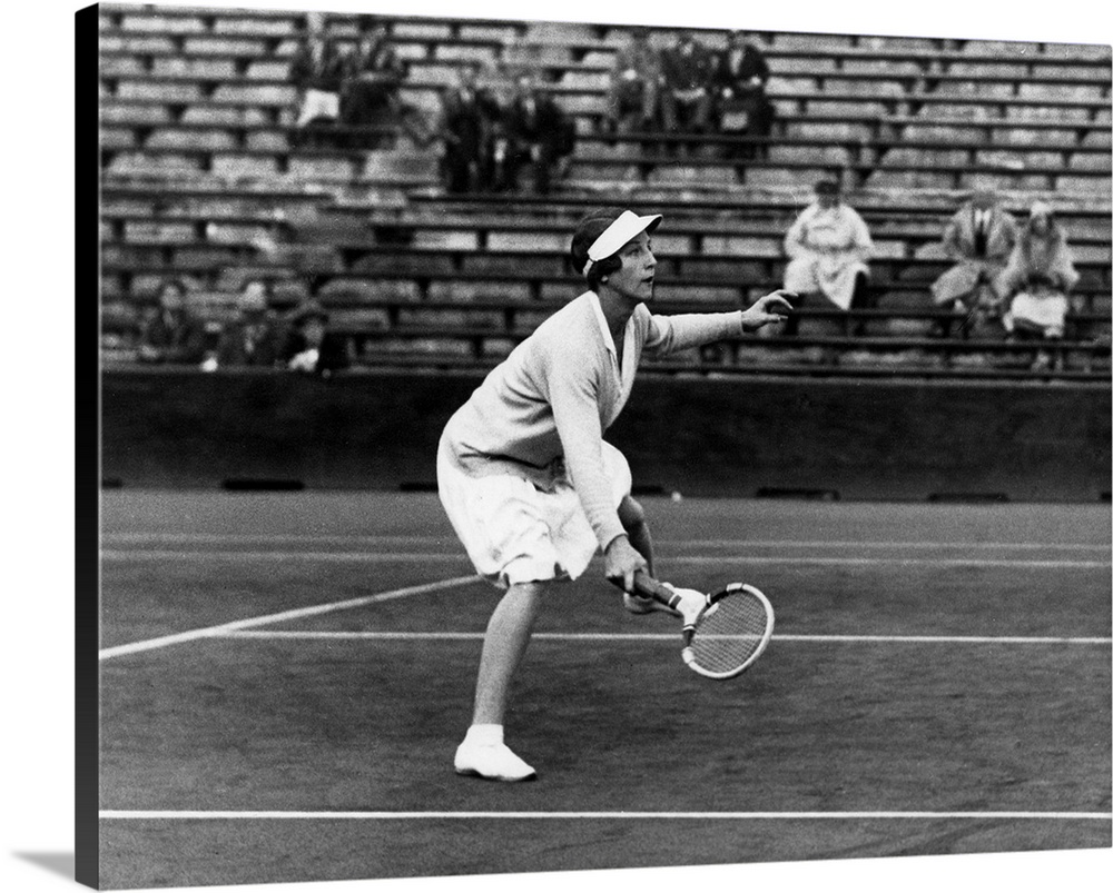(1906-1998). American tennis player. Photographed during a match, c1930.