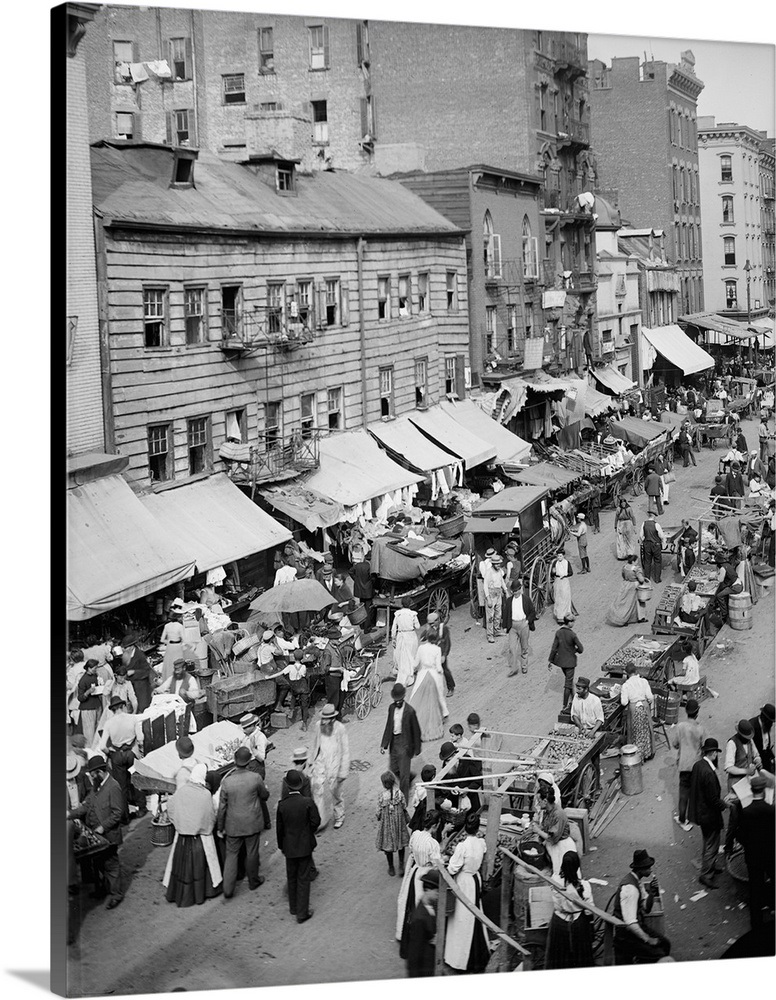 Hester Street on Manhattan's Lower East Side in New York City, 1900