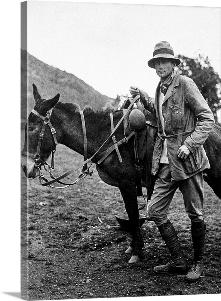 American explorer, teacher, and politician. Photographed at Pampaconas, Peru, near the end of the 1911 expedition that led...