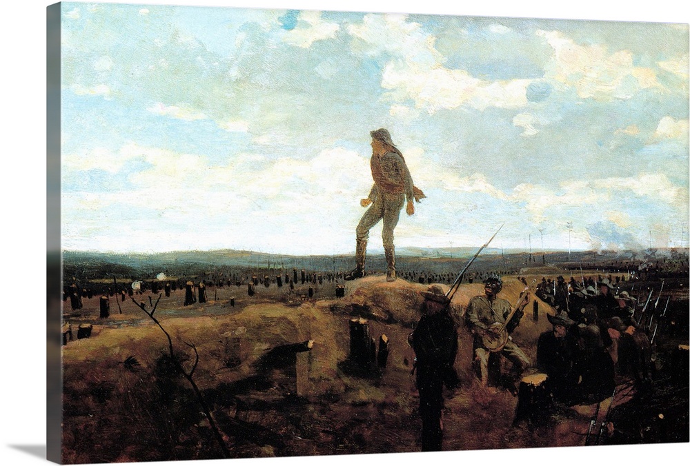 Homer, Defiance, 1864. 'Defiance, Inviting A Shot Before Petersburg.' Oil Painting By Winslow Homer, 1864.