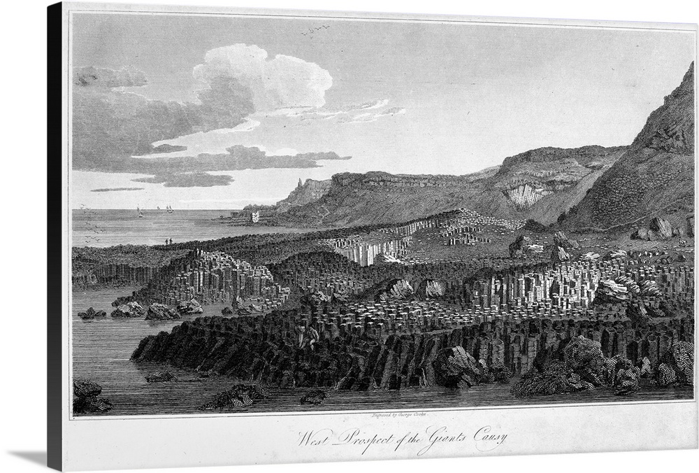 Ireland, Giant's Causeway. the Giant's Causeway, County Antrim, Northern Ireland, Viewed From the West. Line Engraving, En...