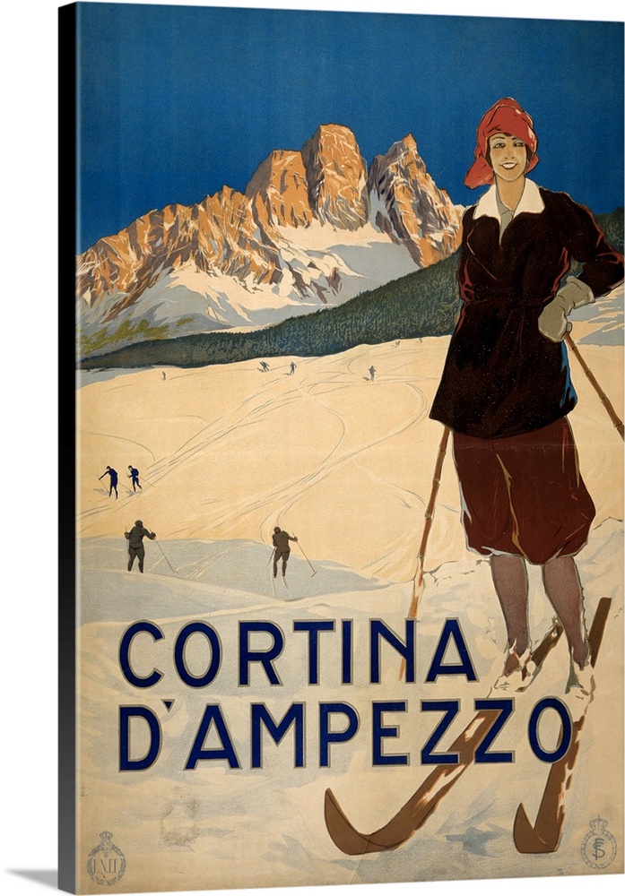 Poster promoting travel to Cortina d'Ampezzo, Italy, c1920.