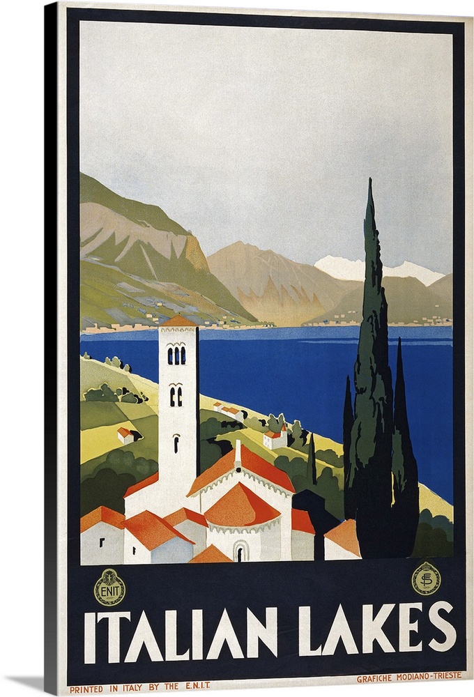 Poster promoting travel to Italy, c1930.