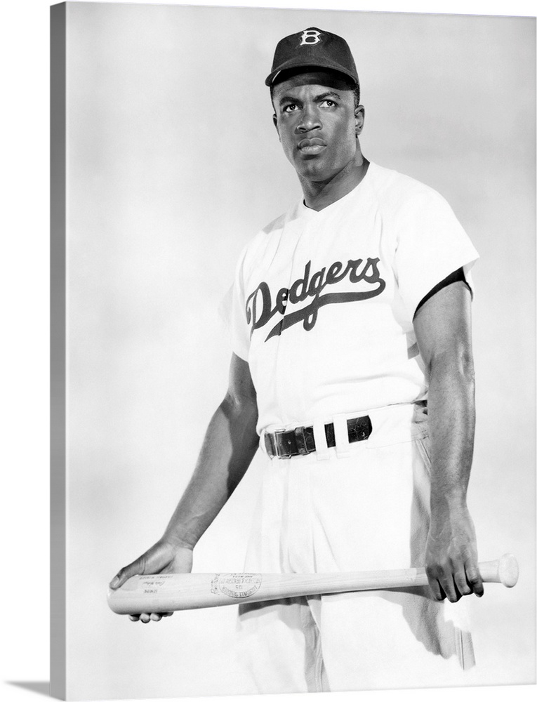 John Roosevelt Robinson, known as Jackie. American baseball player. Photographed while a member of the Brooklyn Dodgers in...