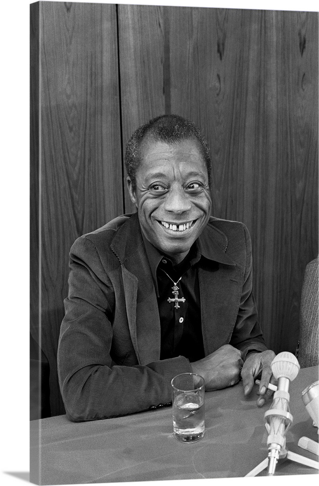 JAMES BALDWIN (1924-1987). American writer.  Photographed during a press conference for his new book, at the American Hote...