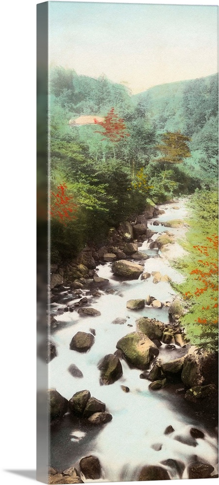 Japan, Stream, C1900. A Stream In Japan. Hand-Colored Photograph, C1900.