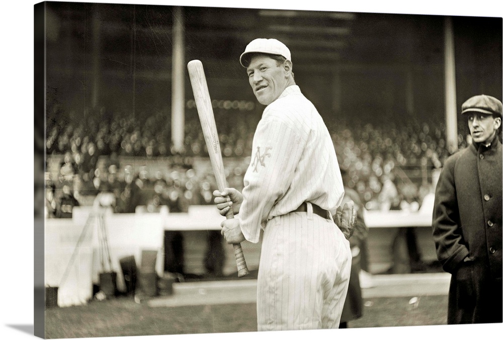 American athlete. Thorpe playing baseball for the New York Giants in 1918 or 1919.