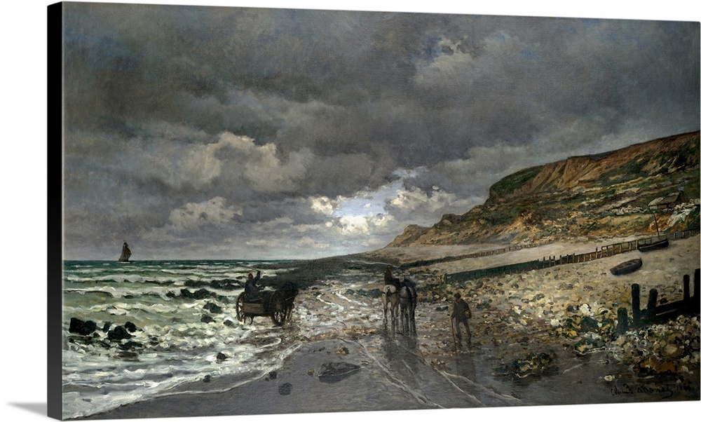 Monet, Low Tide, 1865. 'La Pointe De La Heve At Low Tide.' Oil On Canvas, Claude Monet, 1865.