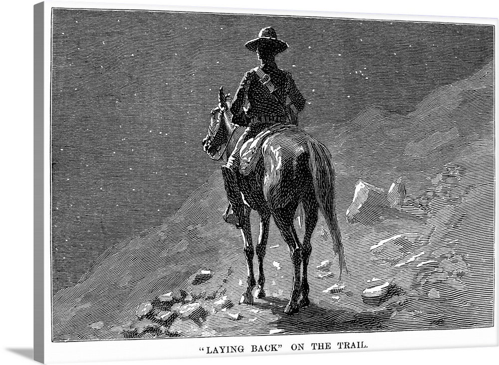 Remington, 10th Cavalry. 'Laying Back On the Trail.' Enlisted Man Of the 10th Cavalry, Known As Buffalo Soldiers, On Maneu...