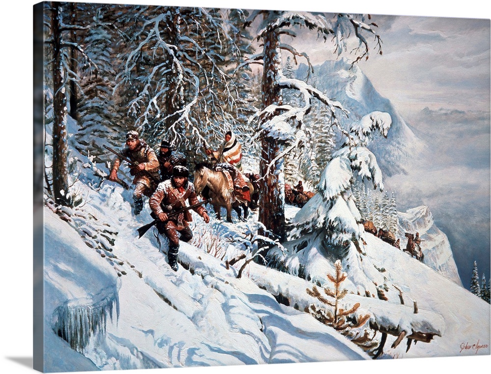 Lewis and Clark, with their guide Sacagawea in the Bitterroot Mountains  Wall Art, Canvas Prints, Framed Prints, Wall Peels Great Big Canvas