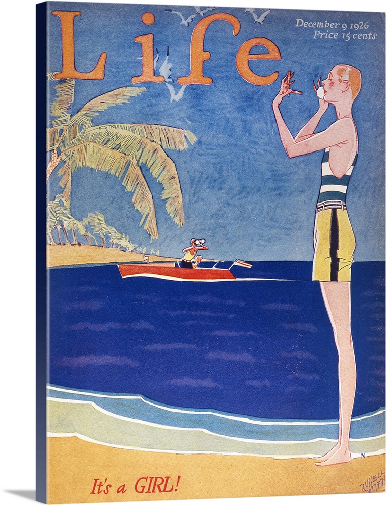 'It's a GIRL!' Cover for 'Life,' 1926, by Russell Patterson.
