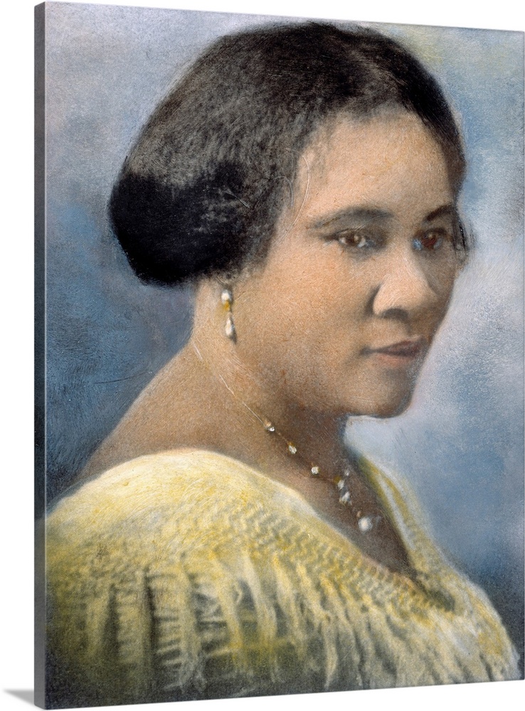 MADAME C.J. WALKER (1867-1919). Sarah Breedlove. American businesswoman. Oil over a photograph, c1910.