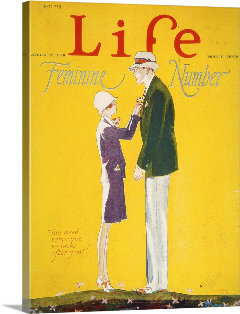 'You need some one to look after you.' Cover of a 'Feminine Number' of 'Life,' 1926.