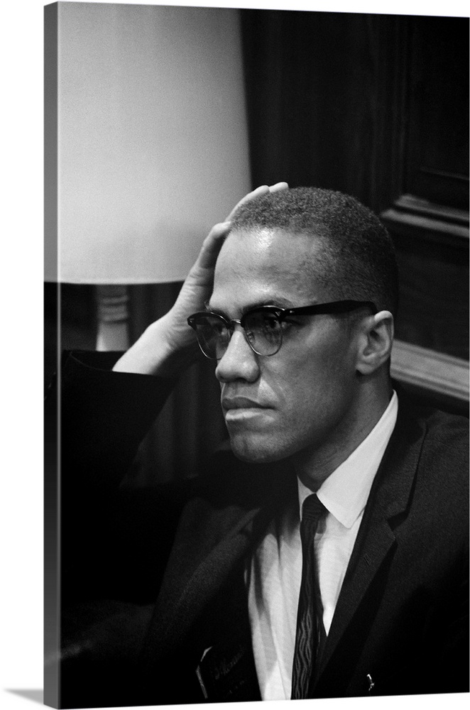 MALCOLM X (1925-1965). Born Malcolm Little. American religious and political leader. Photographed by Marion Trikosko while...