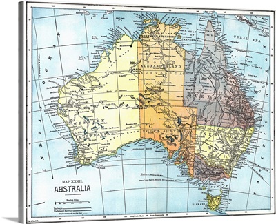 Map, Australia, c1890