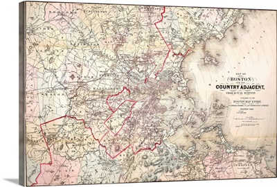 Map, Boston, 1883