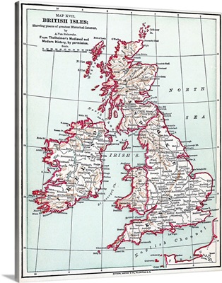 Map, British Isles, c1890